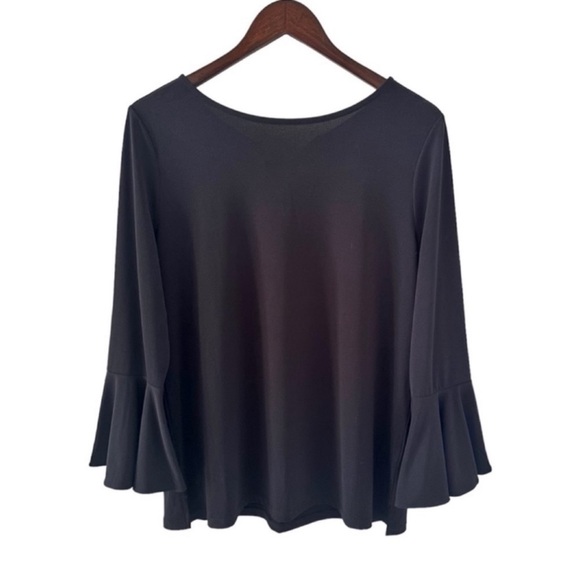 The Limited Black 3/4 Sleeve Top with Back Tie Detail Size Medium - Picture 2 of 9